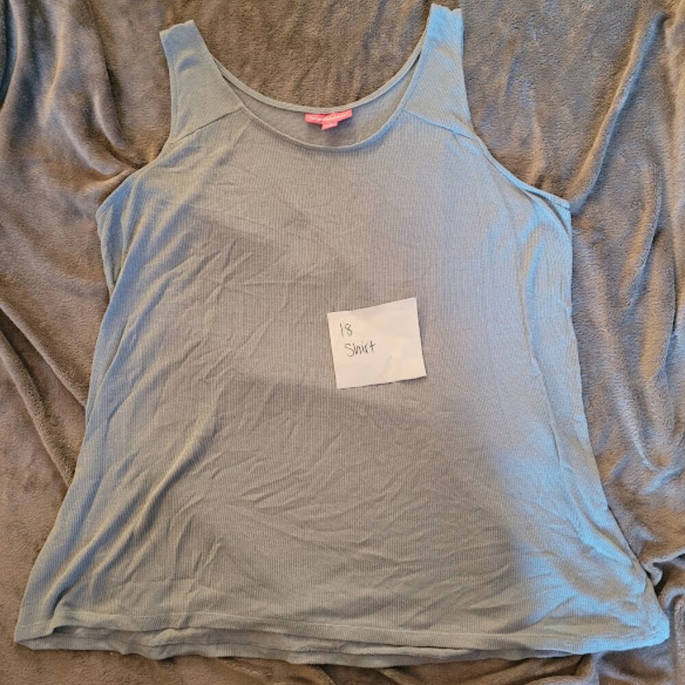 (SHIRTS 18) - Women’s Baby Blue Knitted Tank Top